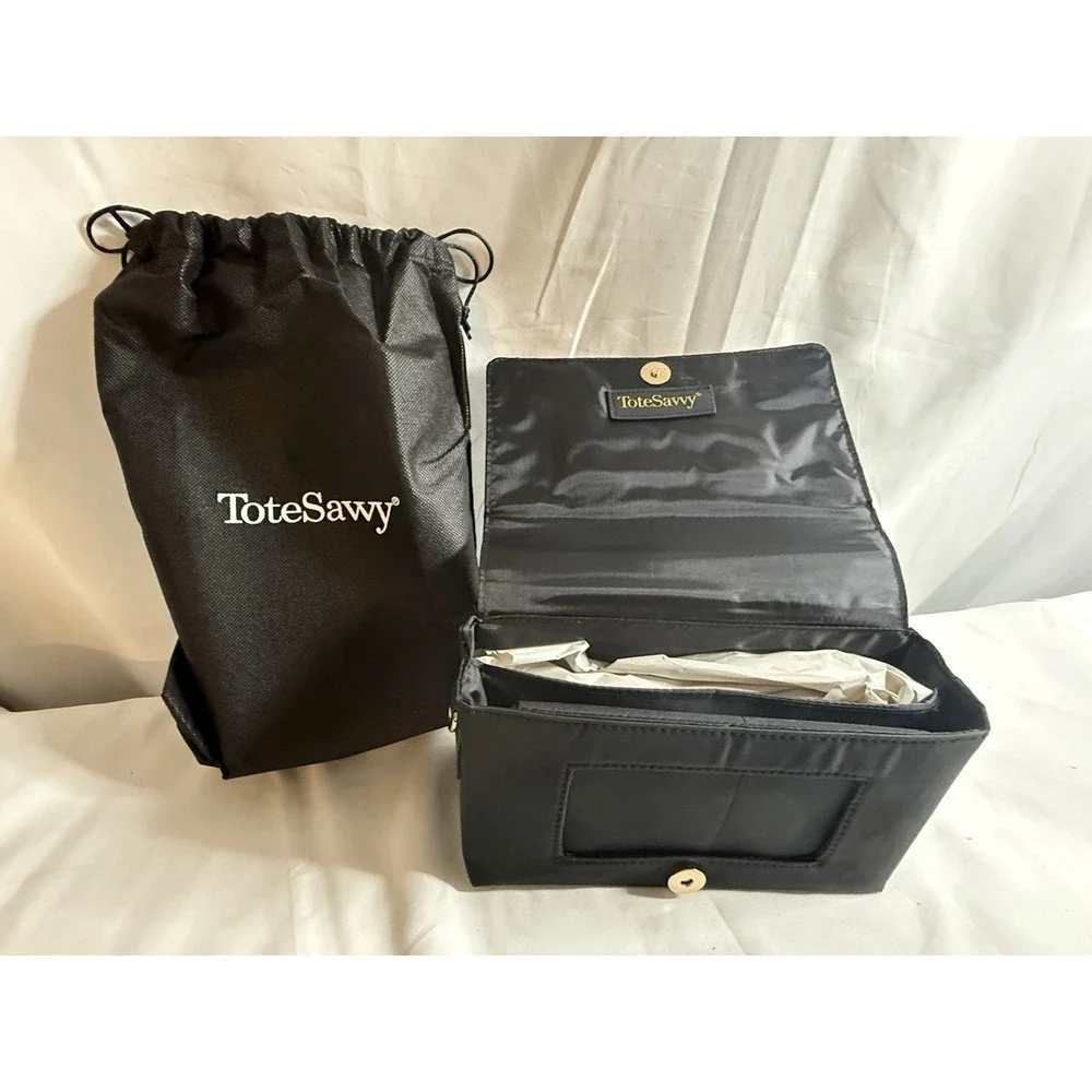 ToteSavvy Small Black Diaper Bag w/ Changing Pad & Strap NWOT